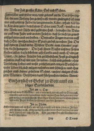 Ein hertzliches Gebet zu Gott umb ein seliges Sterbstündlein.