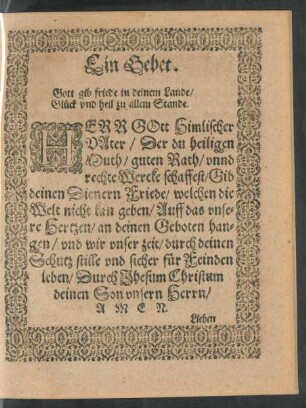 Ein Gebet.
