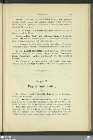 Gruppe X. Papier und Leder
