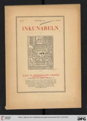 Nr. 550: Katalog: Inkunabeln