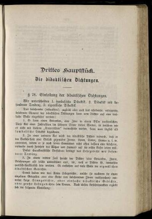 Drittes Hauptstück. Die didaktischen Dichtungen.