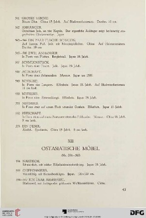 XIII. Ostasiatische Möbel (Nr. 554-565)