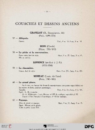 Gouaches et Dessins anciens (Nr. 57-70)