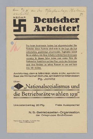 "Nationalsozialismus und die Betriebsrätewahlen 1931"