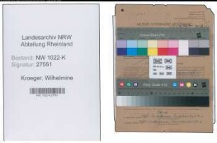 Entnazifizierung Wilhelmine Kroeger , geb. 12.07.1898 (Gastwirtin)