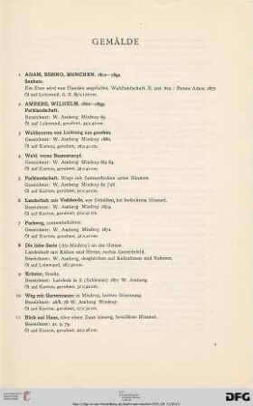 Gemälde (Nr. 1-206)