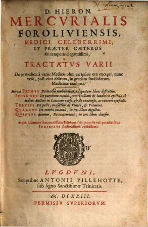 Tractatus varii de re medica