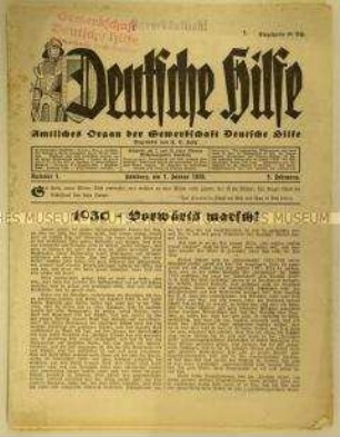 Wochenzeitung der konservativen "Gewerkschaft Deutsche Hilfe"