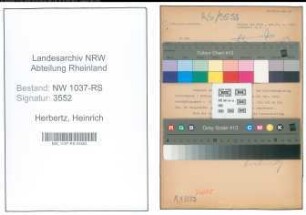 Entnazifizierung Heinrich Herbertz , geb. 20.07.1905 (Verw.Angestellter)