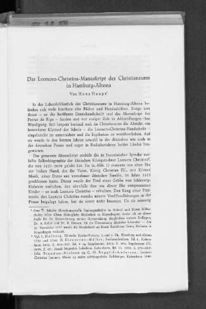 Das Leonora-Christina-Manuskript des Christianeums in Hamburg-Altona