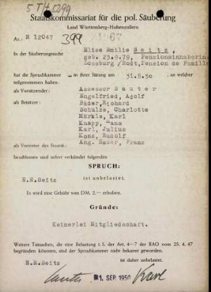 Seitz, Elise Emilie