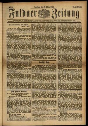 Ausgabe vom Samstag, den 03. März 1894.