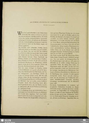400 Jahre sächsische Landesbibliothek