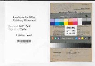 Entnazifizierung Josef Leisten , geb. 10.06.1913 (Bahnbeamter)