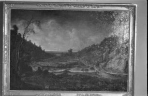 Der Plauensche Grund mit Forsthaus und Weißeritzbrücke : Der Plauensche Grund mit Forsthaus und Weißeritzbrücke. Leinwand; 105 x 152,5 cm. 1747