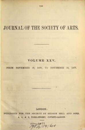 Journal of the Royal Society of Arts. 25, 25. 1876/77