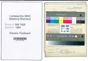 Entnazifizierung Ferdinand Grevers , geb. 25.08.1890 ()
