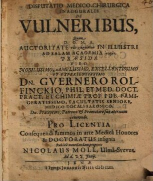 Disp. med.-chir. inaug. de vulneribus