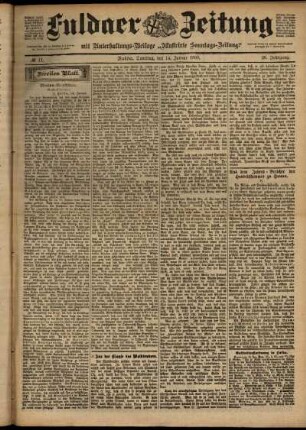 Zweite Ausgabe vom Samstag, den 14. Januar 1899.