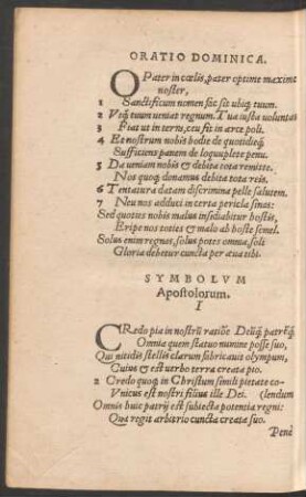 Oratio Dominica.