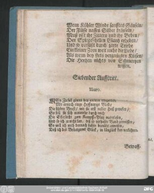 Siebender Aufftritt.