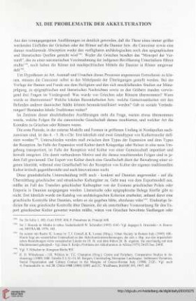 XI. Die Problematik der Akkulturation