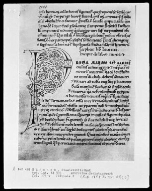 Ambrosius, Hexaemeron — Initiale P (rima), Folio 175 verso