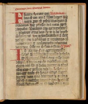 Epistel- und Evangelienperikopen zu dom. 1. in adv. dni.