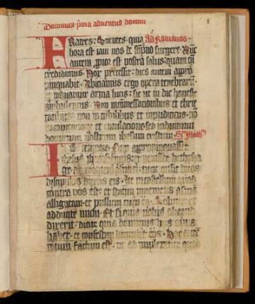 Epistel- und Evangelienperikopen zu dom. 1. in adv. dni.