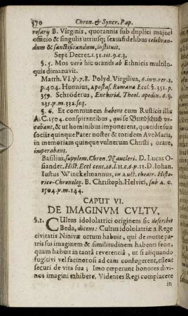 Caput VI. De Imaginum Cultu