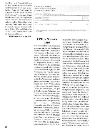 CPE im Sommer 1999