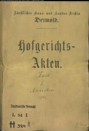 Huck, Johann Hermann zu Horn gegen Gebrüder Niebecker zu Horn - Schuldforderung