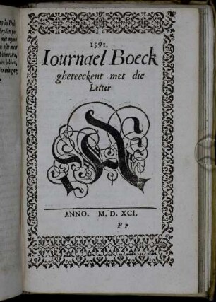 Iournal Boeck gheteeckent met die Letter A