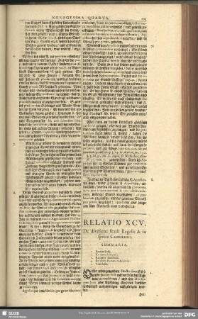 Relatio XCV. [XCVI.] De divisione feudi Regalis & in specie Comitatus
