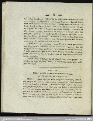 Cap. VI. Usus acidi caerulei Berolinensis