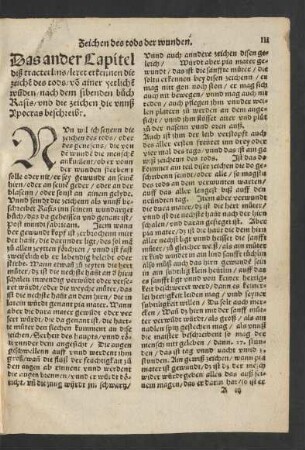 Das ander Capitel disz tractatlins/ leret erkennen die zeichen des tods/ ...