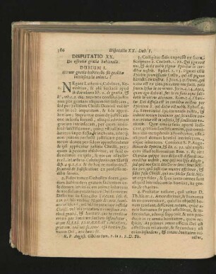Disputatio XX. De essentia gratiae habitualis.