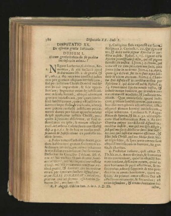 Disputatio XX. De essentia gratiae habitualis.