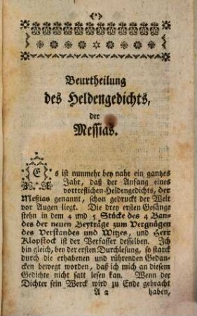 Georg Friedrich Meiers Beurtheilung des Heldengedichts, der Meßias. 1