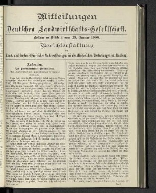 Beilage zu Stück 2 vom 25. Januar 1900.