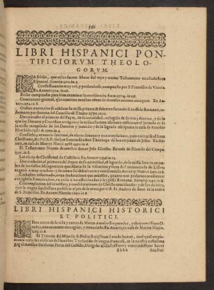 Libri Hispanici Pontificiorum Theologorum.