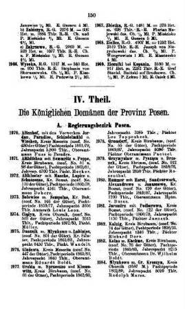 IV. Theil. Die Königlichen Domänen der Provinz Posen