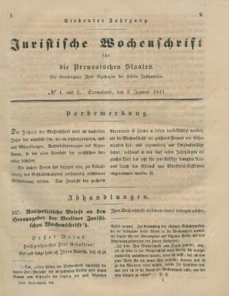 2. Januar-29. Dezember = No. 1/2-103/104