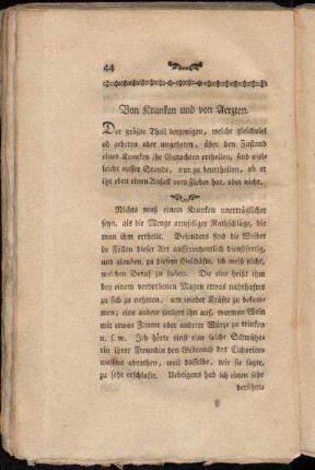 Von Kranken und von Aerzten.
