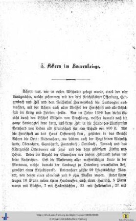 Achern im Bauernkriege.
