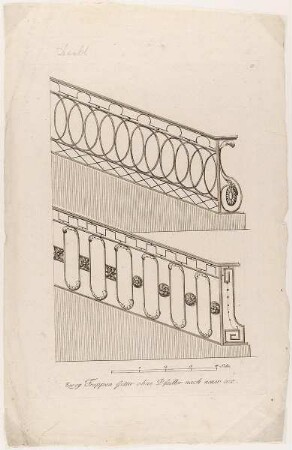 Zwei Treppengeländer, Blatt 3 aus einer Folge von Gittern