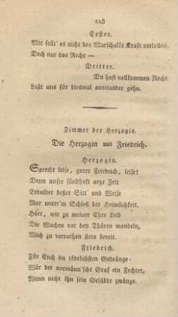 Zimmer der Herzogin. Die Herzogin und Friedrich