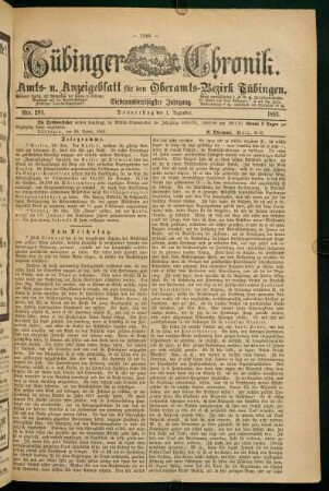 1. Dezember (Nro. 281) - 4. Dezember (Nro. 284)