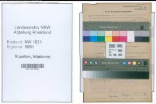 Entnazifizierung Marianne Rosellen , geb. 26.01.1903 ()