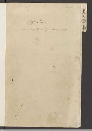 [Bd. 4]: Index über das Zimmerische Manuscript - Cod.Don.580, Reg.